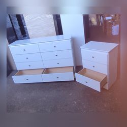 Eight drawers dresser and nightstand