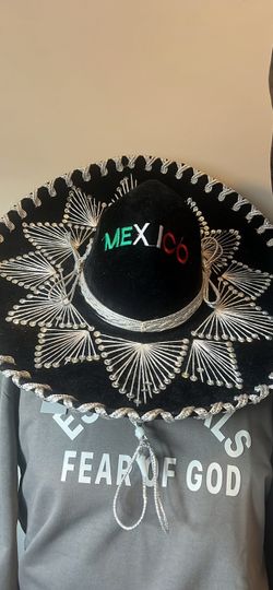 Black Mexico Embroidered Sombrero Hat