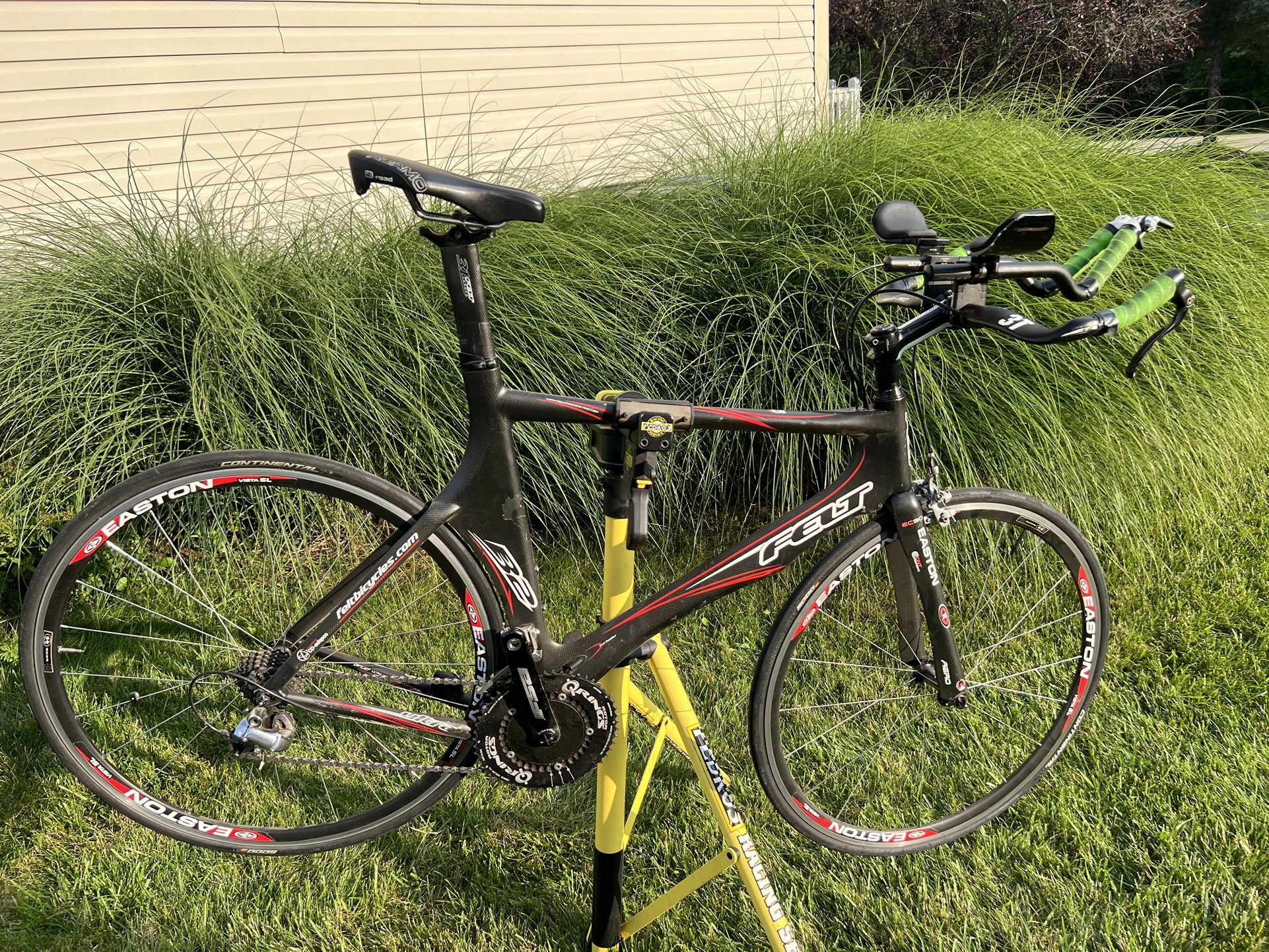 FELT B2 Full Carbon Fiber Tri Bike 58cm Triathlon TT Black Aero Tri-Rig Dura-Ace