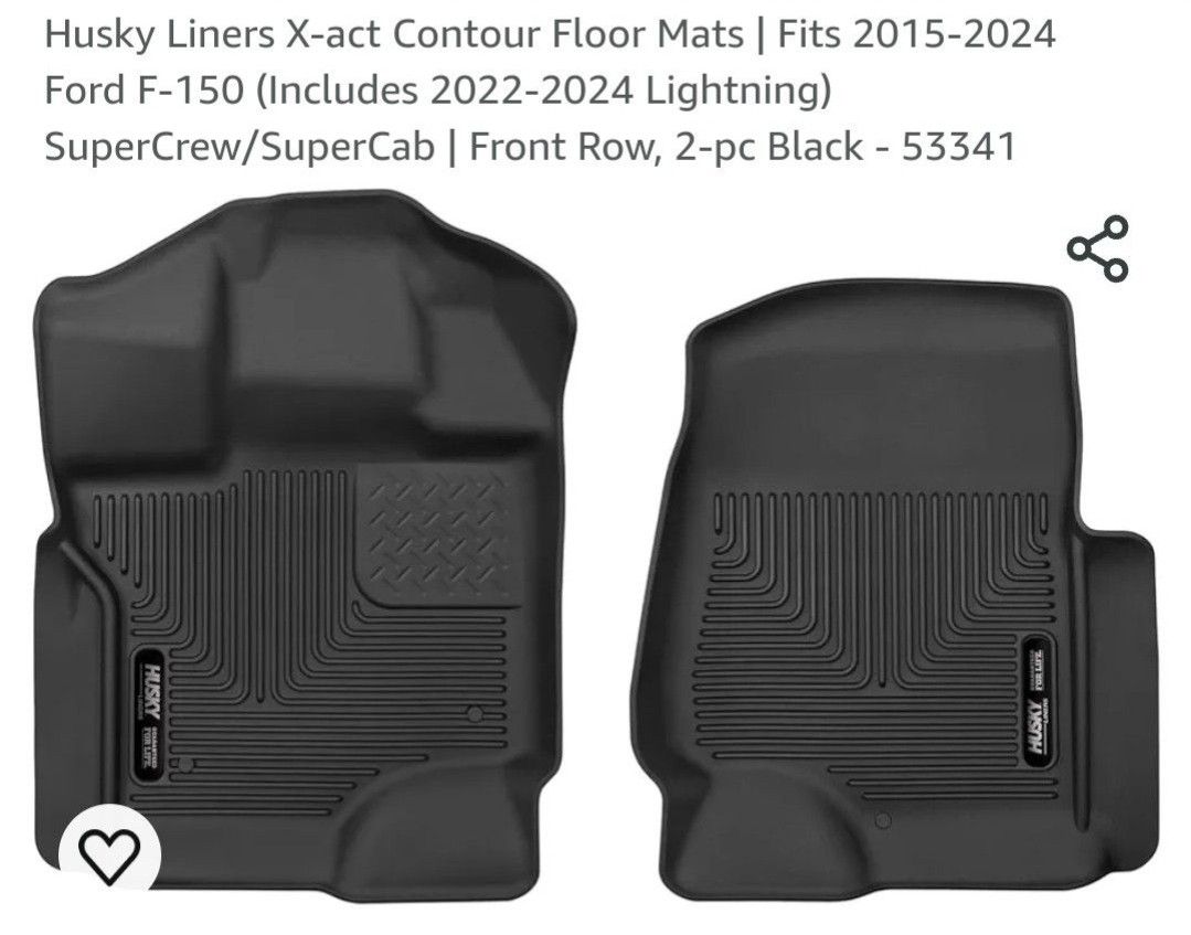 Husky Liners X-act Contour Front Floor Liners 53341 for 2015-21 Ford F150 Husky Liners X-act Contour Front Floor Liners 53341 for 2015-21 Ford F150