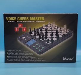 Voice Master Electronic Chess and Checkers Set with 8-In-1 Board