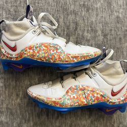 Nike LeBron 4 Menace 3 Fruity Pebbles Football Cleats Size 9