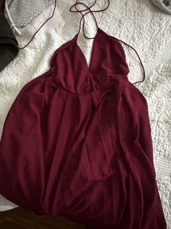 Maroon dress tie back