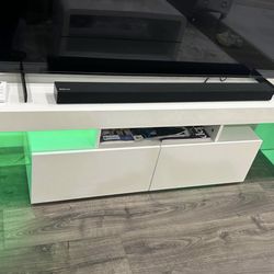 WHITE TV STAND w/ LED’s