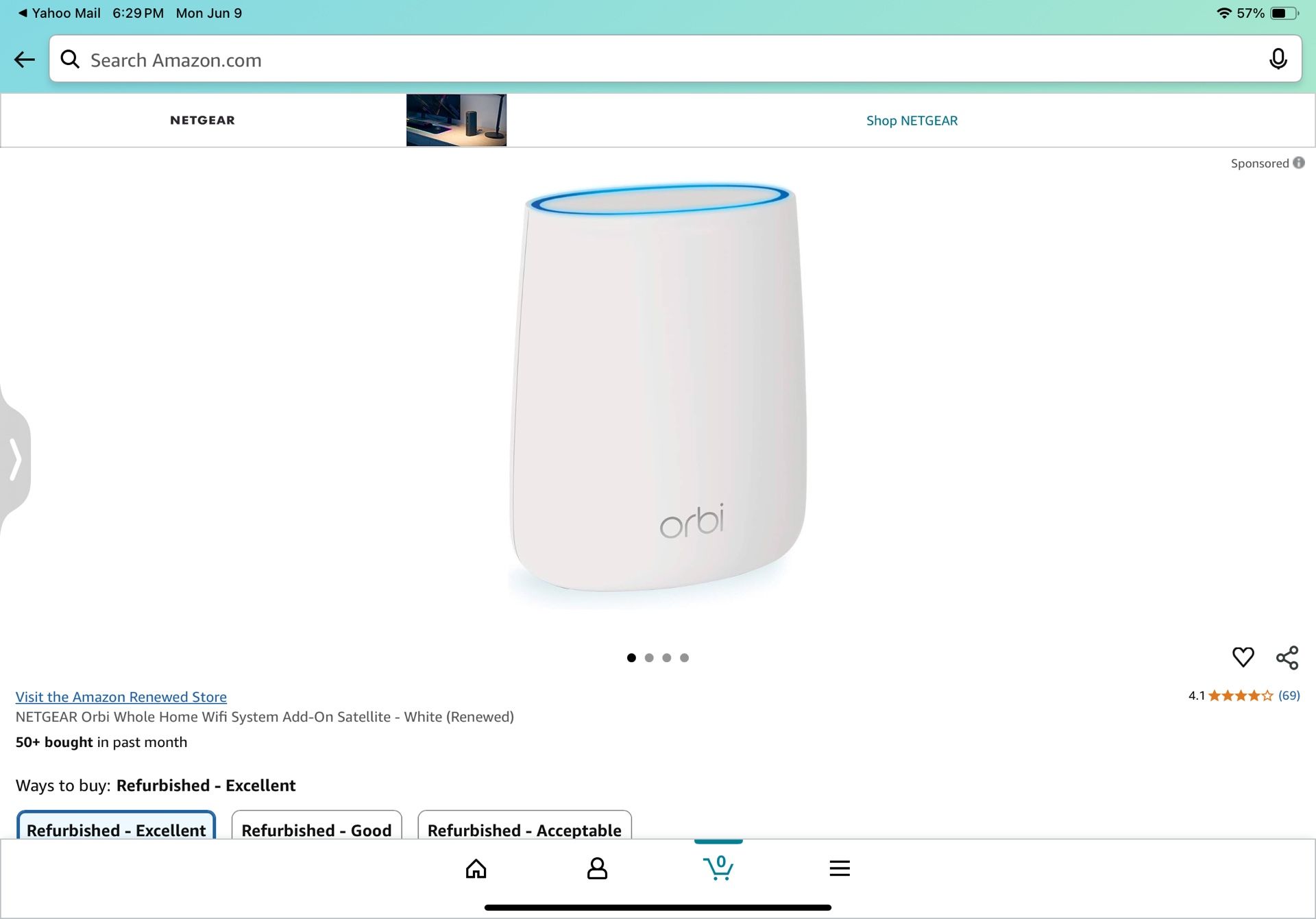 NETGEAR Orbi Whole Home Wi-Fi System ADD-ON Satellite. This Item Is Refurbished.