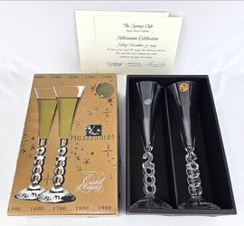 Cristal D’Arques Champagne Flutes Year 2000, Springs Club CA Party