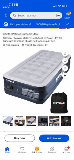 Twin Air Mattress with Built-in Pump – Like New – $30