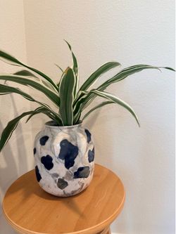 black and white Raku Vase
