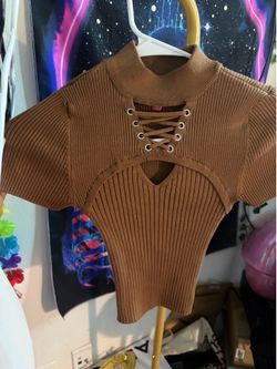 Brown Stylish Crop Top