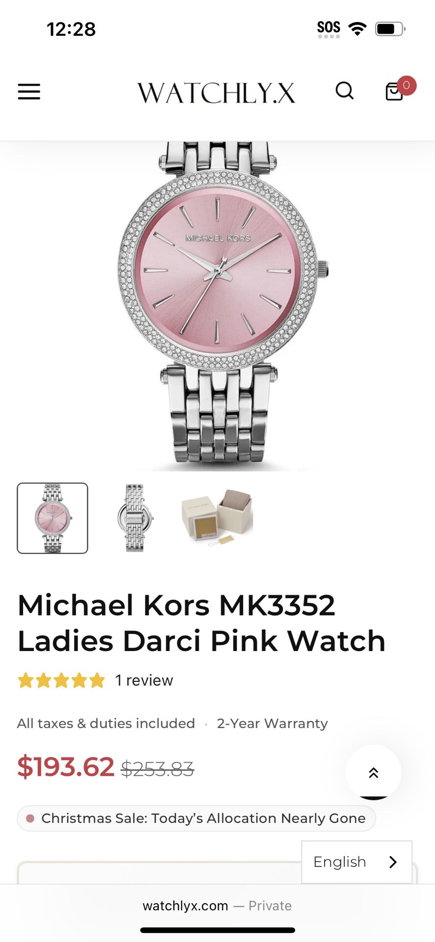 Women’s Michael Kors Pink Darci Watch 