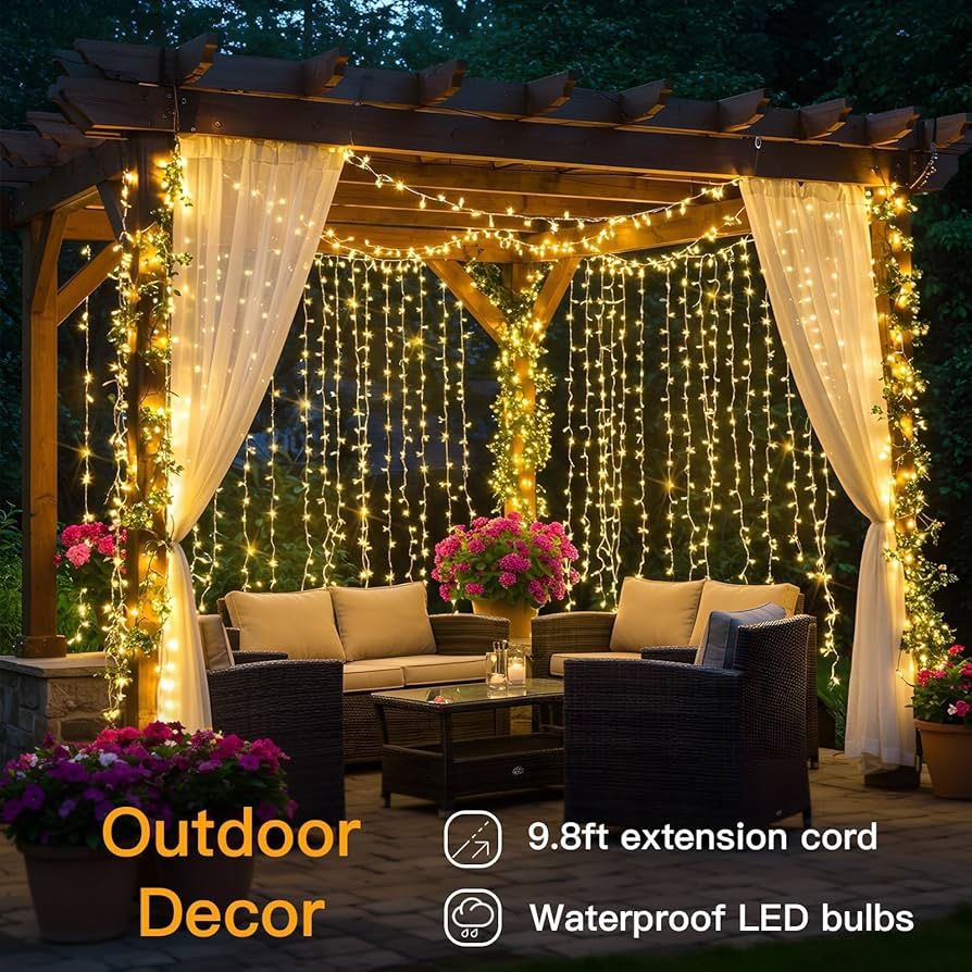 Curtain Lights LED Hanging String Light Backdrop Wedding Party Xmas w/Remote