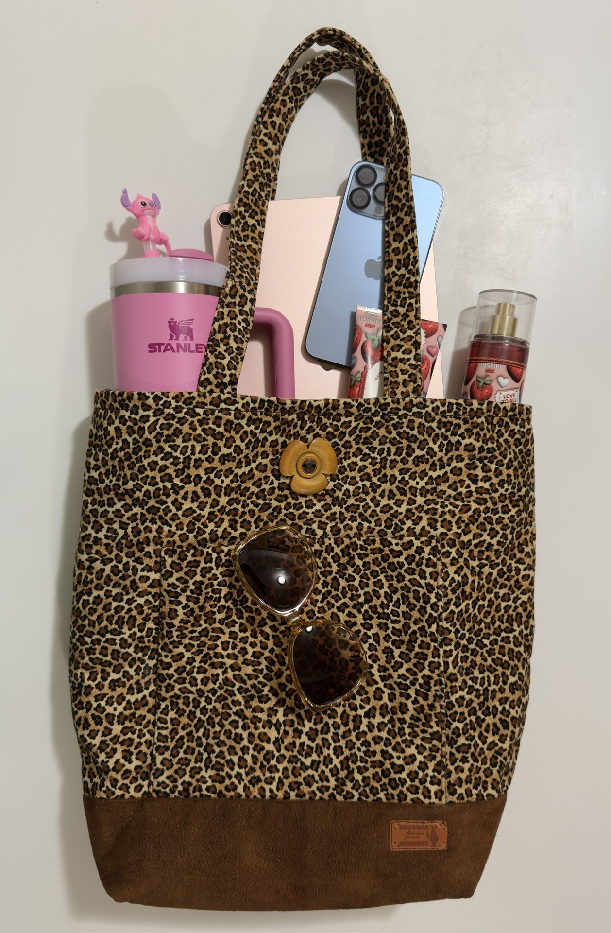 Leopard Print 16X18 Medium Tote Bag