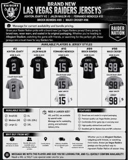 Brand New Las Vegas Raiders Jerseys | Sizes Small–3XL