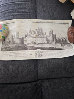 Antique Engraving of Caerphilly Castle, Glamorgan