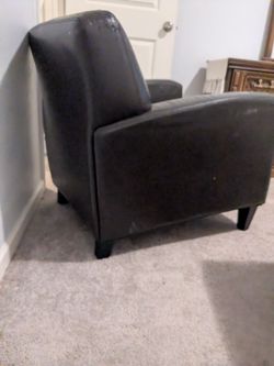 Faux leather arm chair, Brown