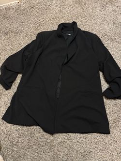 Fashion Nova Black Open-Front Blazer Jacket