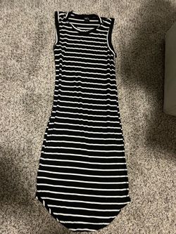 Forever 21 Black White Striped Mini Dress