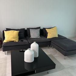 Sectional Dark Grey Sofa 