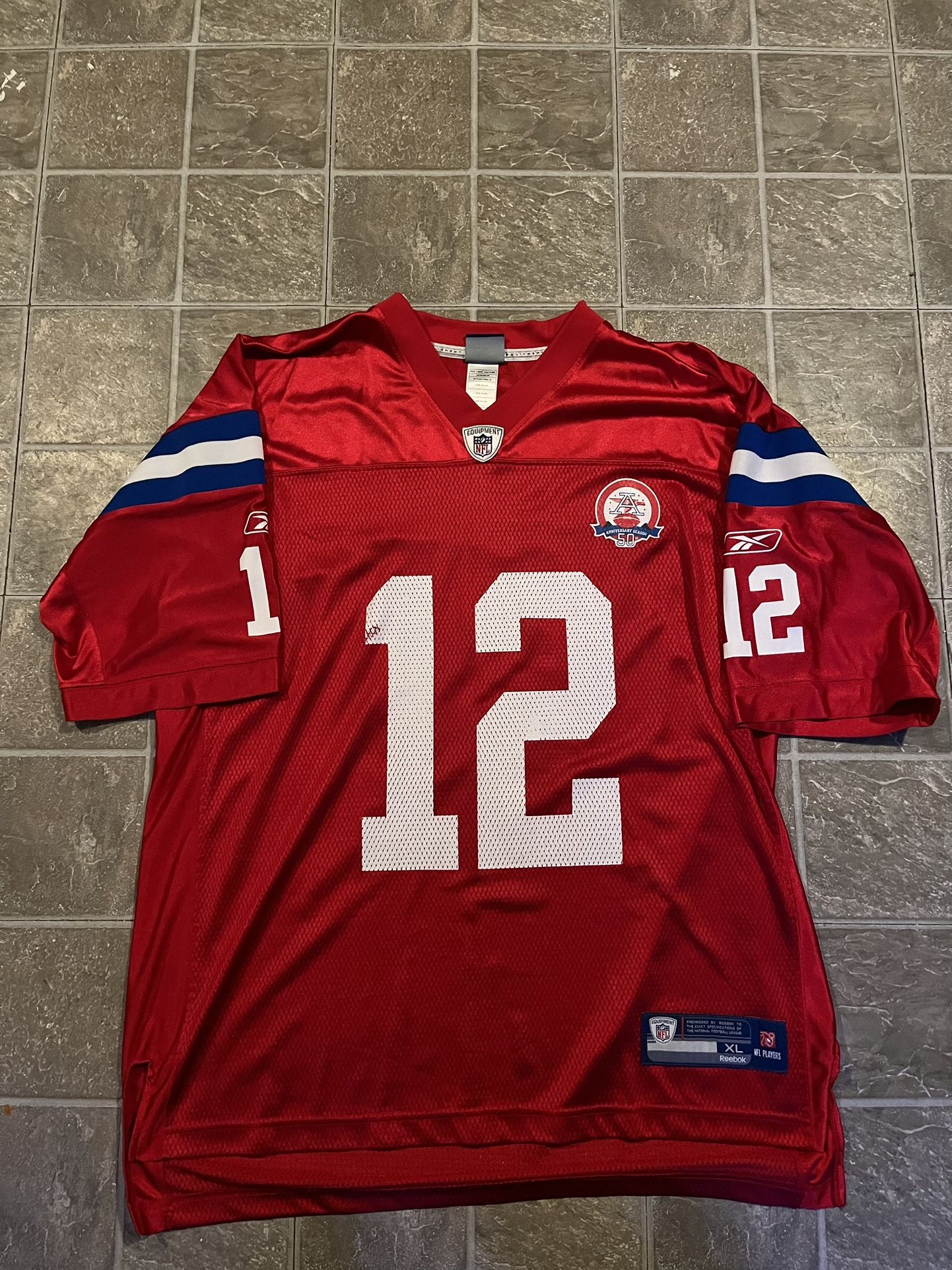 Tom Brady New England Patriots Reebok Red AFL Throwback Jersey Men's Size XL