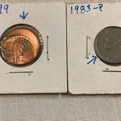 Off-Center Penny&off Center Nickel 
