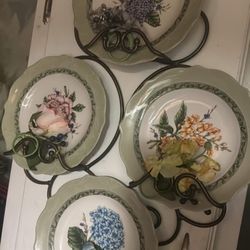 Vintage Garden Set D 4 Platos Princess House