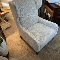 NEW high back chair/gray and white