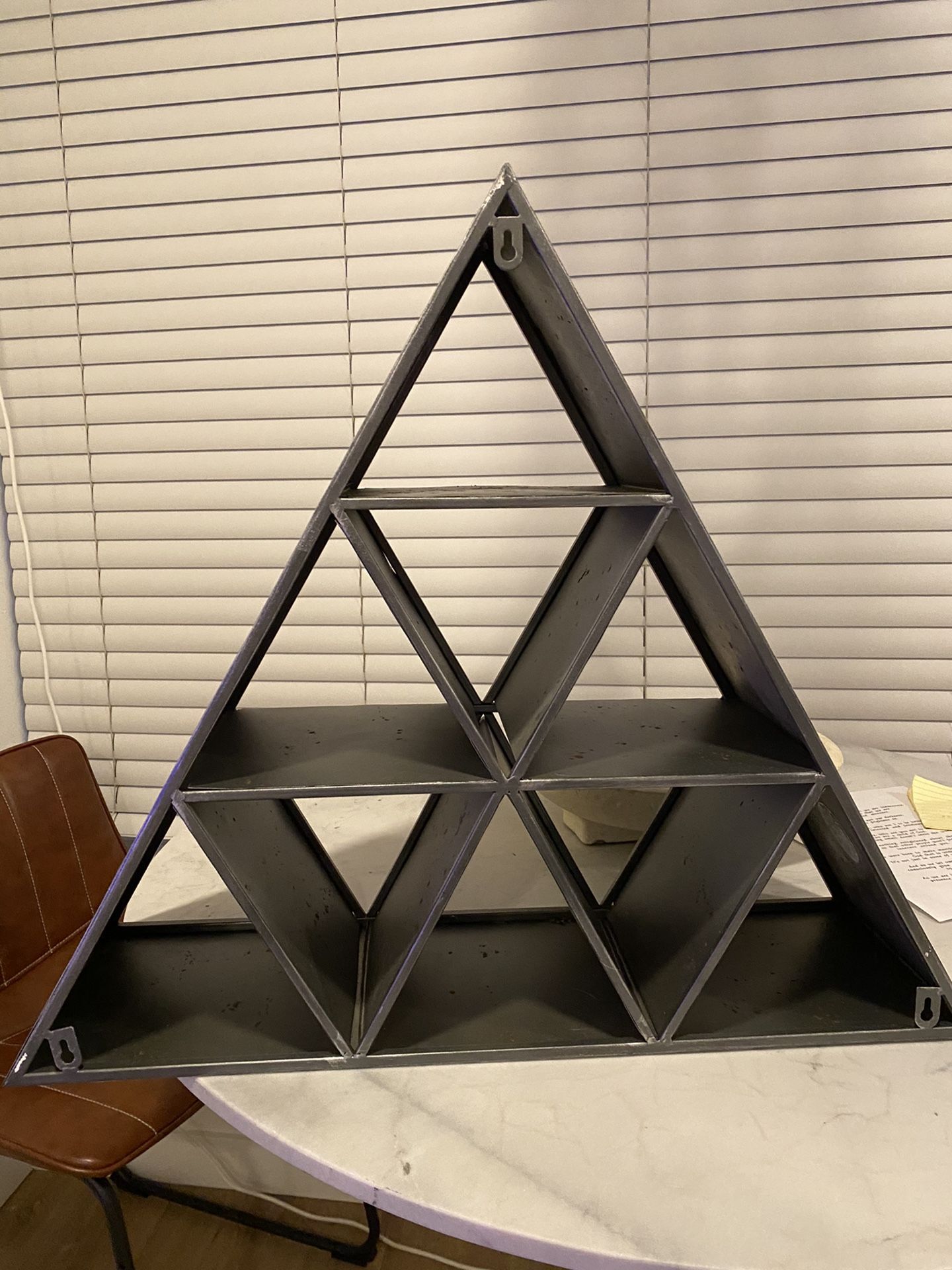 Modern triangle accent shelf