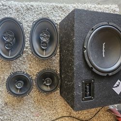 Rockford Fosgate 6x9 And 6x5 Speakers And one rockford power sub ten inch
