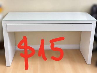 White Desk with Glass Top