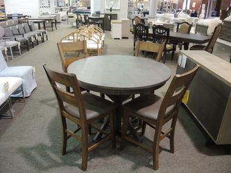 Progressive Willow Dark Distressed Gray Dining Room Round Counter Height Table