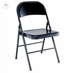 8 black  metal folding chairs