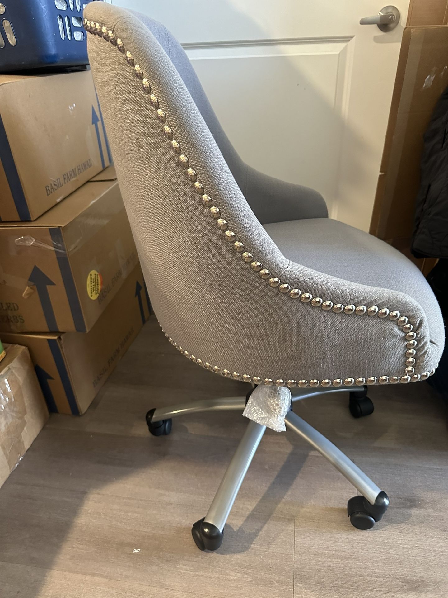 Gray And Silver Desk Chair From American Furniture