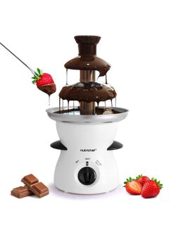 Nutrichef 3 Tier Chocolate Fondue Fountain - Electric Stainless Chocolate Dipping