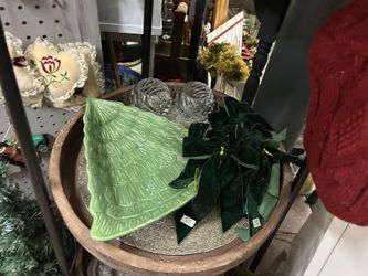 Large Christmas Tree Serving Dish Platter Bowl