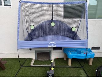 Fast Track Tennis Rebounder Practice Net with Automatic Ball Launcher