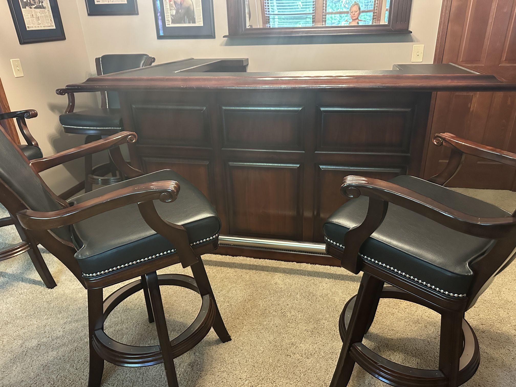 American Heritage Billiards Home Bar And Chairs