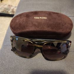 Tom Ford Barbara Striped Green / Gray Gradient Sunglasses Tf376 98k