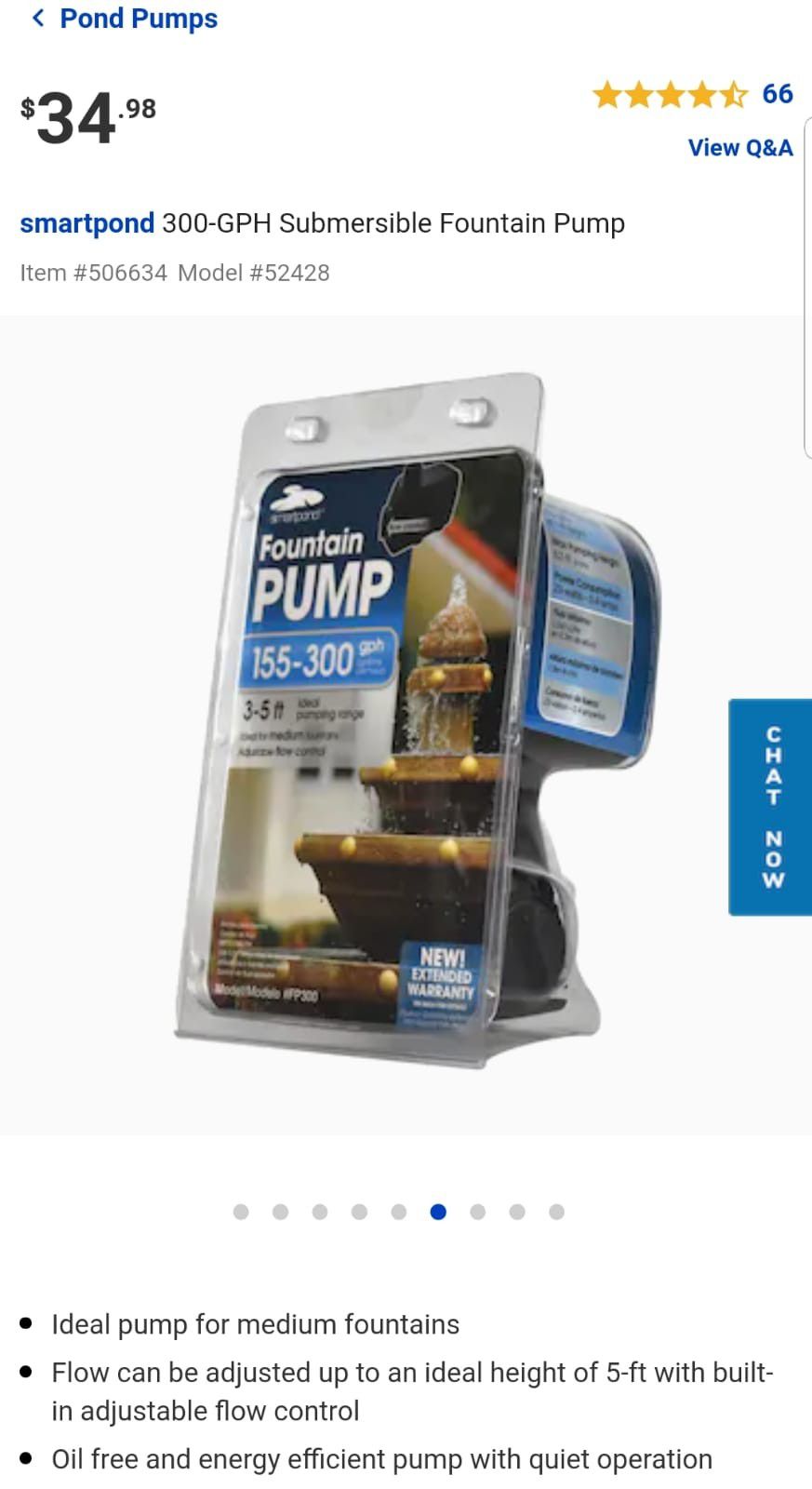 Smartpond fountain pump