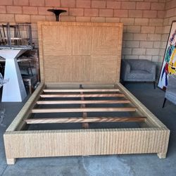 Queen Size Natural Wicker Rope Bedframe ( Can Deliver For $10 )