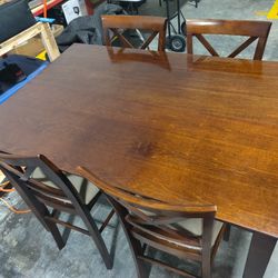 Solid Hard Wood Dining Set With 4 Chairs