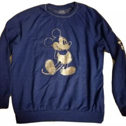 NWT Walt Disney World Mickey Mouse Silver Foil Crew Neck Pullover sweatshirt 