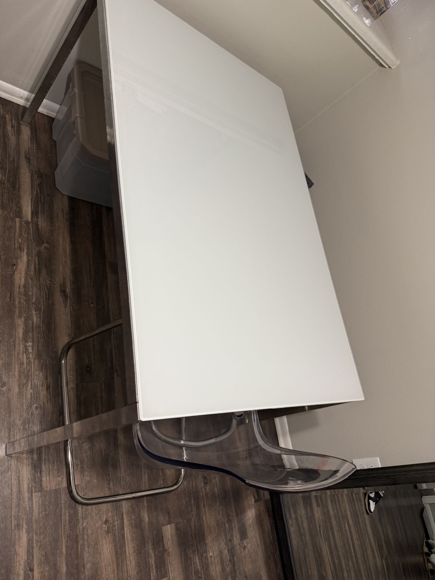 Clear Chair & White Glass Table IKEA!