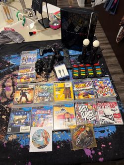 PS3 PlayStation Bundle w/ BUZZ Buzzers & PS Move motion controllers