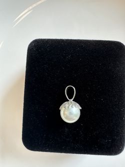 14K White Gold FW Pearl Pendant