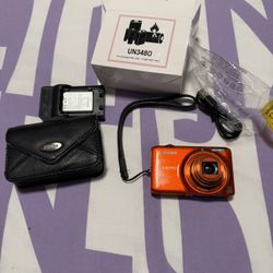 Nikon COOLPIX S6500 16.0MP OrangeDigital Camera 16MP 12X Zoom WiFi  Work Well Come With New Charger And Batteries