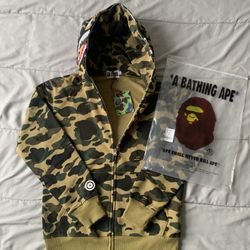 1st Camo Shark Full Zip Up Bape Hoodie 