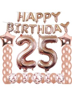 Rose Gold 25th Birthday balloon  Decoration