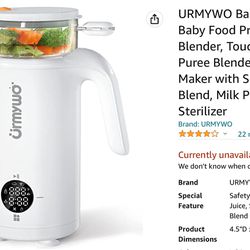 URMYWO Baby Food Maker, 6 in 1 Baby Food Processor Steamer Blender