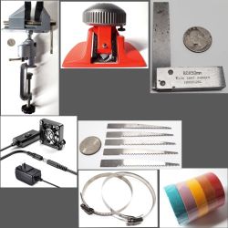 Cutter, Vise 3", Mini Fan, 4" Clamps, 90 Square, 5pz Blades & Mo Quality Bundle