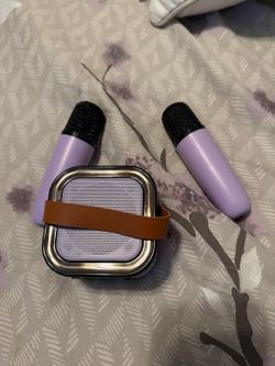 Mini Kids Karaoke Machine Ages 3-12, Wireless Microphones Bluetooth Speaker